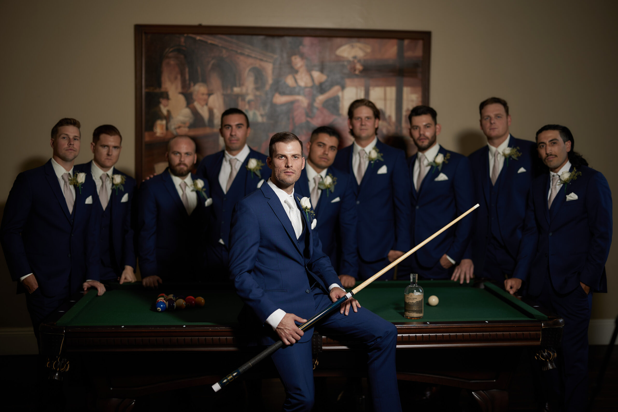 groom-groomsmen-portrait-billiards-aspen-colorado-estate-wedding
